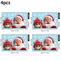 Christmas Window Door Mirror Stickers Santa Claus Cat Snowflake Glass Window Electrostatic Decal for Christmas Party Decoration Oasis Select 4pcs
