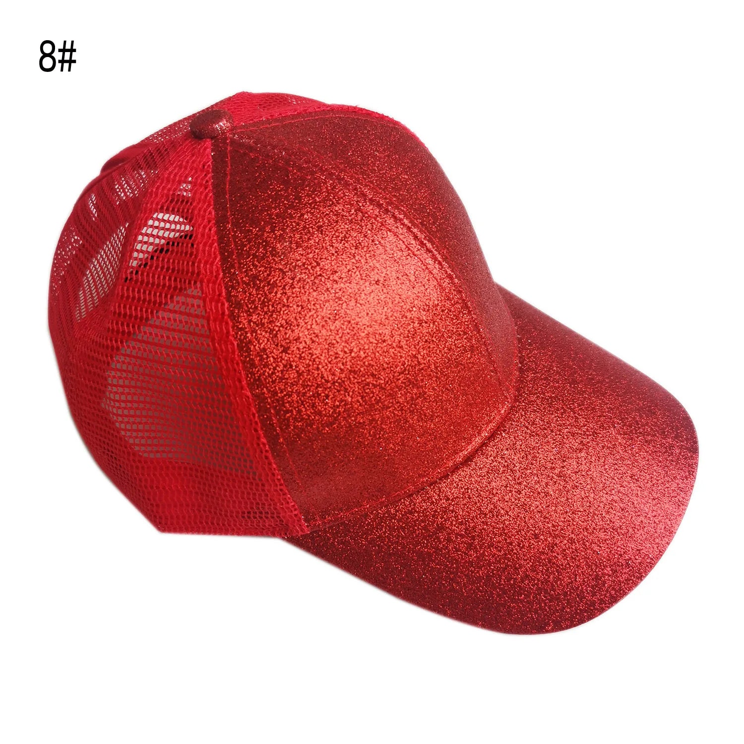 Classic quick drying large brim children's baseball cap with shiny ponytail and sequined hat, fashionable sun protection, casual Oasis Select 12