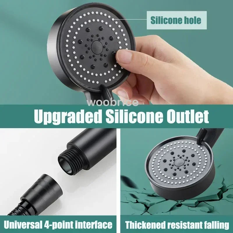 High Pressure Shower Head 3 Modes Adjustable Filter Shower Head Set New Bathroom Shower Head Accessories Sprayer Oasis Select