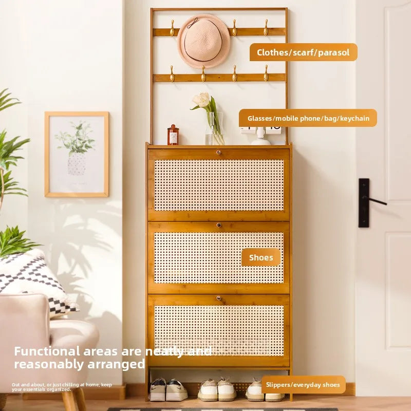 Shoe rack Multi-layer household door Coat rack Entry door Hanging hanger Integrated rental room Shoe rack Simple shoe cabinet Oasis Select