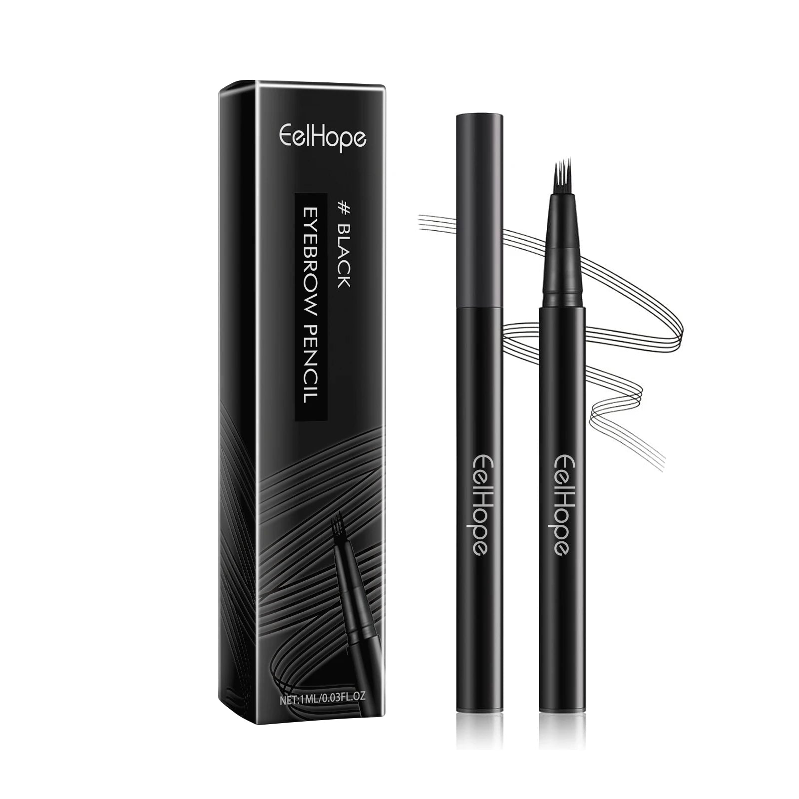 Eelhope 4-Pronged Waterproof Eyebrow Pencil – Black & Brown