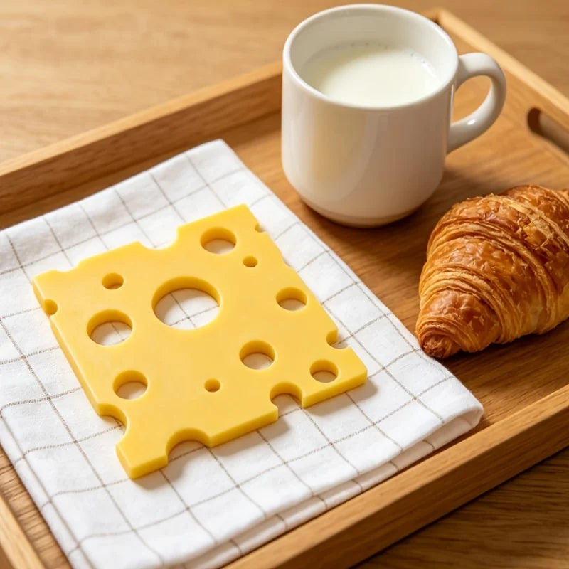 3.35 Inch 3D Cheese Coaster Cute Yellow Non-slip Heatproof Pad for Coffee Cups Home Kitchen Desktop Decoration Oasis Select
