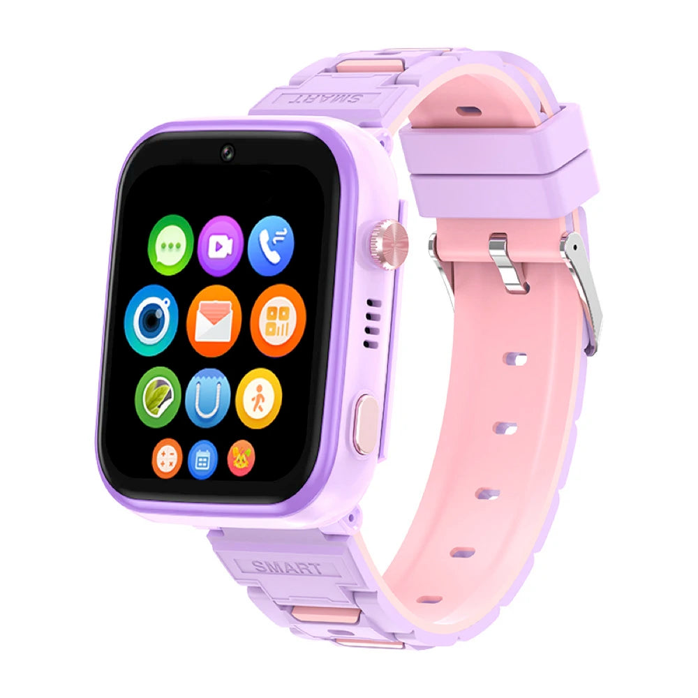 New 1.83" Kids 4G Video Call Smart Watch GPS WIFI LBS Positioning Children Music Palying Watches Waterproof Smartwatch Student Oasis Select purple