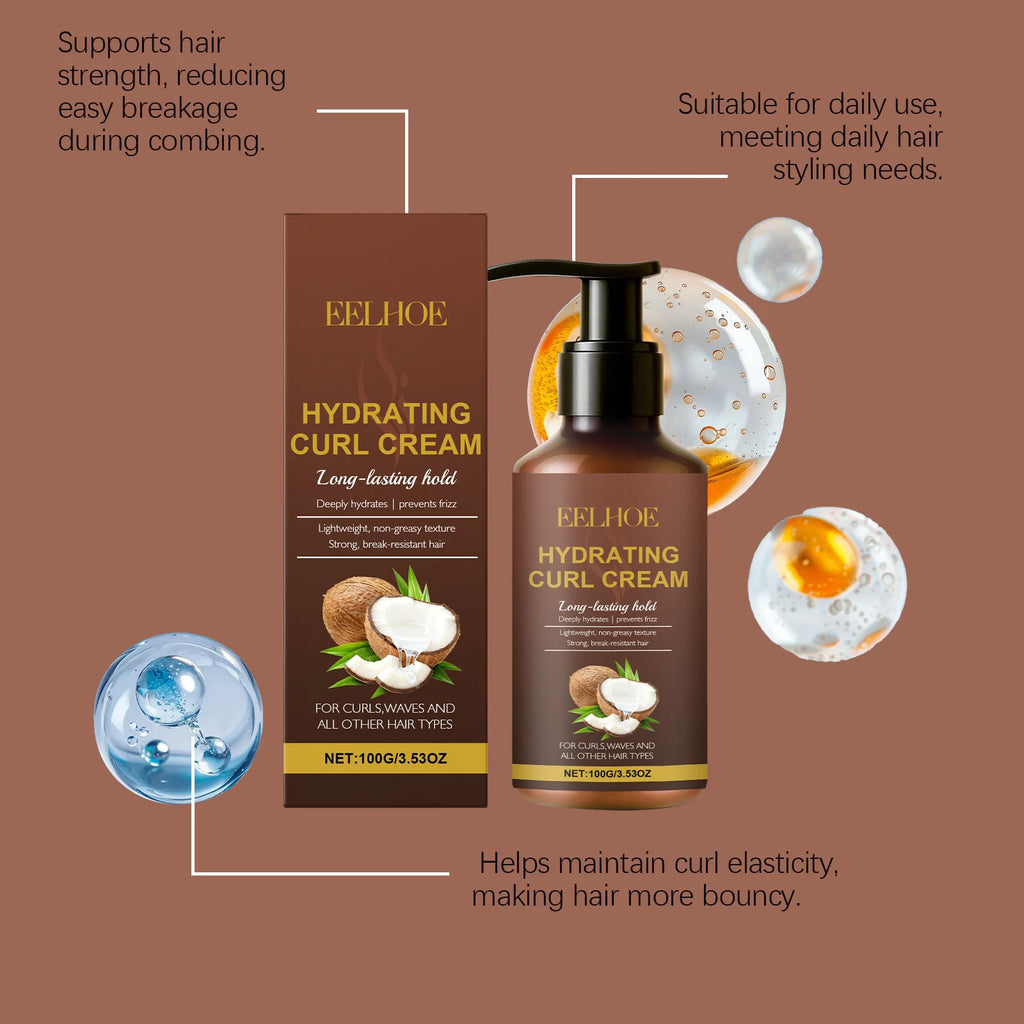 EELHOE Curl Styling Cream – Anti-Frizz & Moisturizing 100g Curl Styling Cream Oasis Select