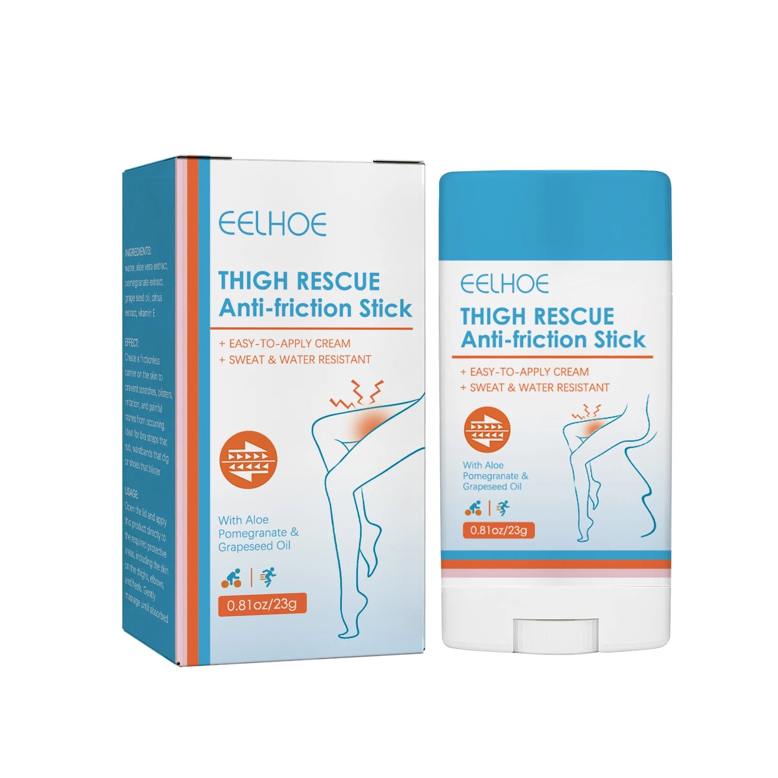 Thigh Anti-friction Stick Anti Chafe Cream Women Running Chafe Stick Sweat-proof Skin Rescue For Heel Lower Arm Thigh Skin 23g Oasis Select 1 box