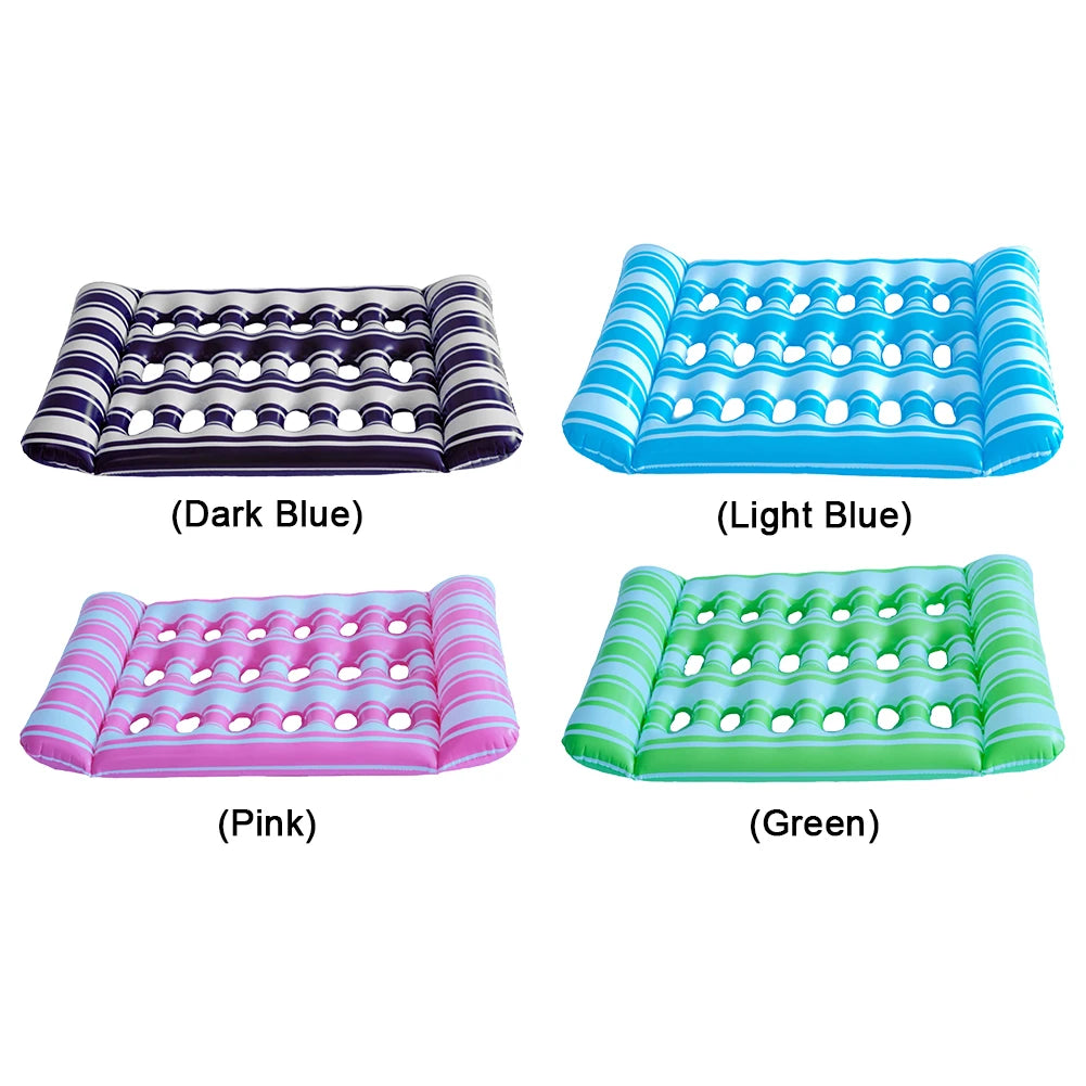 Inflatable Water Sleeping Bed PVC Floating Lounger Air Mattress Foldable Swimming Pool Air Mattress Outdoor Swimming Toys Oasis Select