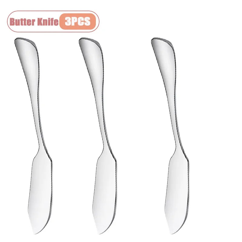 1-10PCS Stainless Steel Butter Knife Cheese and Jam Spreader for Dessert Tables and Charcuterie Boards A Kitchen Serving Utensil Oasis Select Butter Knife-3PCS