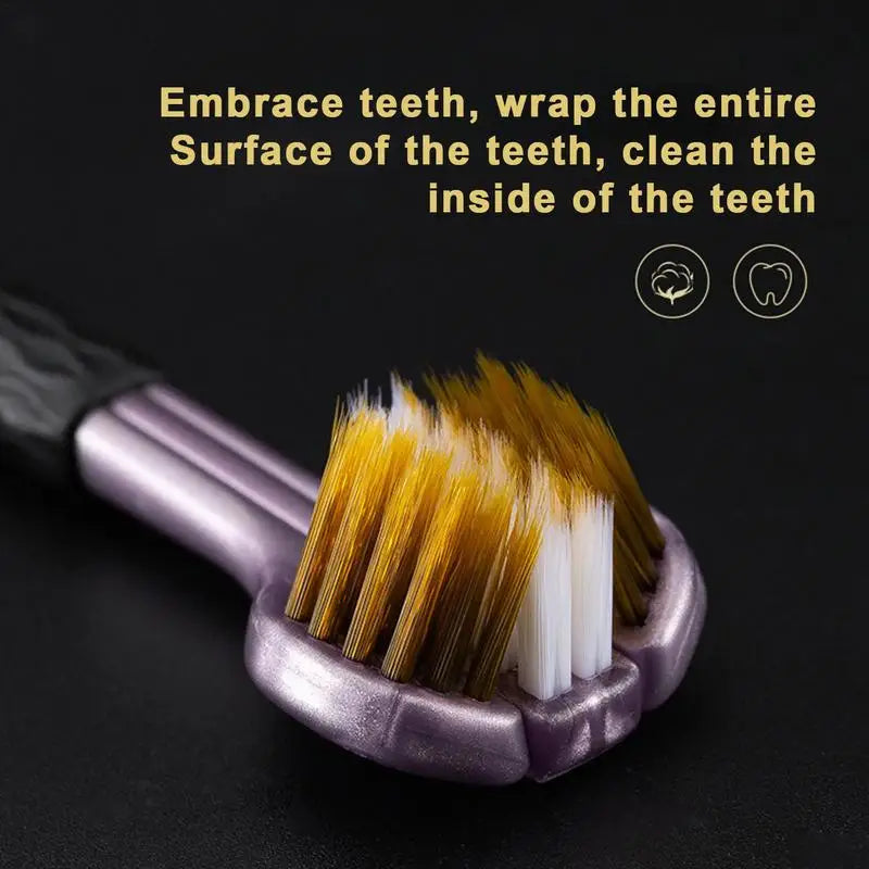 3-Sided Toothbrush Ergonomic Handle Soft Bristles Toothbrush Gentle Non-slip Sensory Manual Toothbrushes Cleaning Tooth Brushes Oasis Select