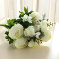 13 Heads Silk European Style Peony Bouquet Artificial Flower Rose Wedding Bride Bouquet Decor For Home Hotel Table Accessories Oasis Select S