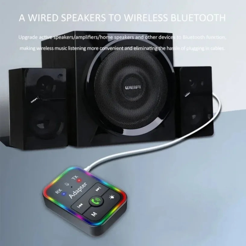 For Car Music Audio Headphone Receiver Handsfree Wireless Bluetooth 5.3 Receiver Transmitter Adapter 2 in 1 3.5mm AUX Jack Oasis Select