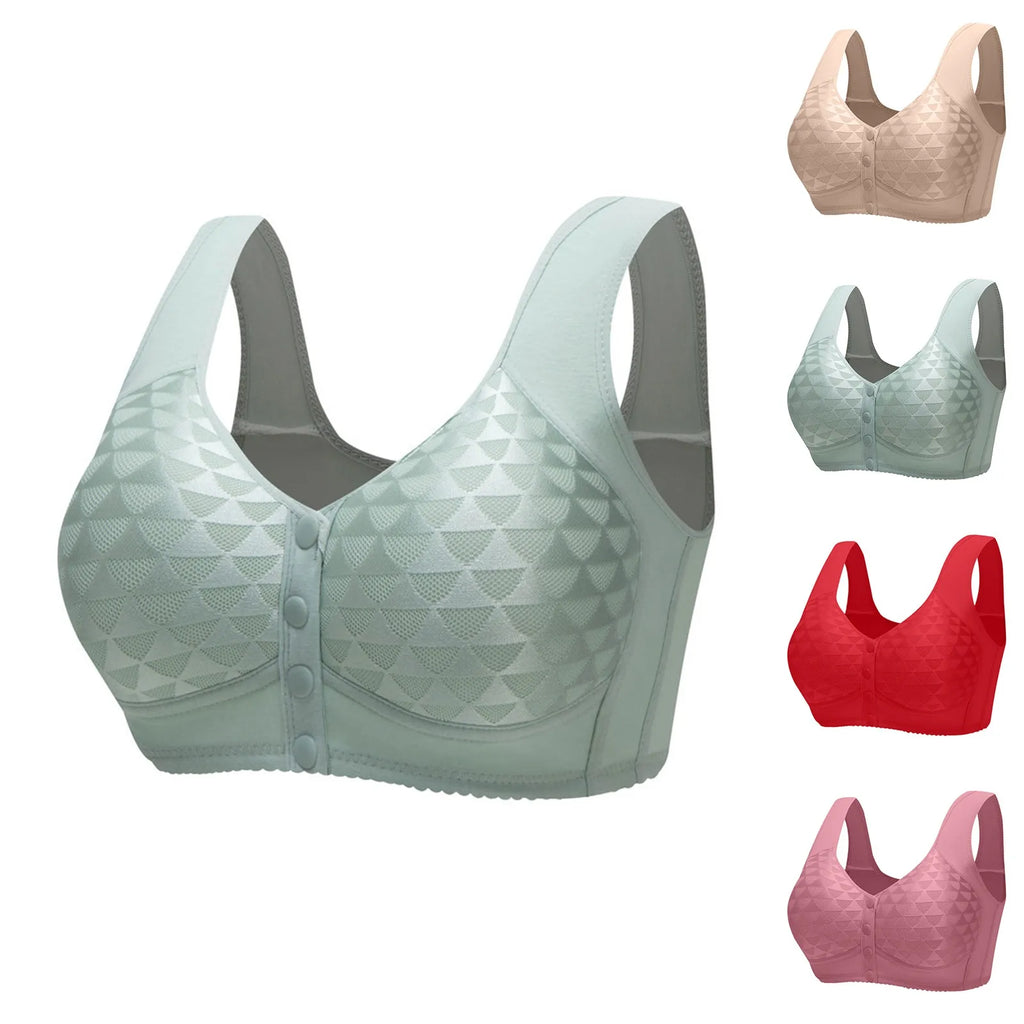 Plus Size Sports Bra Comfortable Wireless Bra with Thin Cotton Cup Breathable Supportive and Shaping Floral Print Lightly Padded Oasis Select