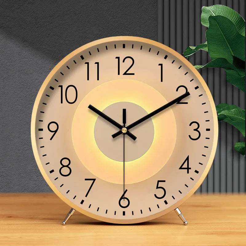 Luxury Desktop Quartz Clock, Creative Modern Table Clock for Home Living Room Decor, Elegant High-end Ornament Timepiece Oasis Select A