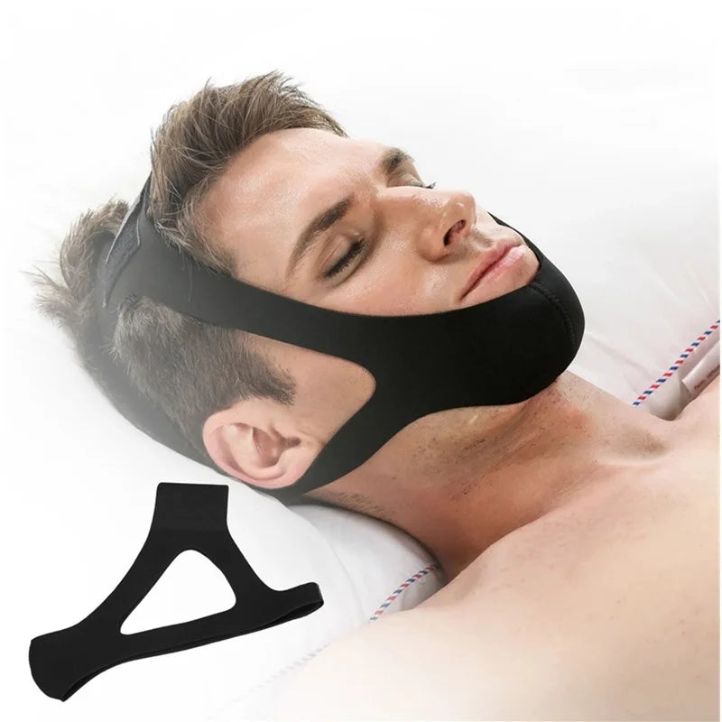 Sale Anti Snoring Chin Strap Adjustable Open Mouth Breathing Corrector for Men Women Sleep Aid for Sleeping Oasis Select Black