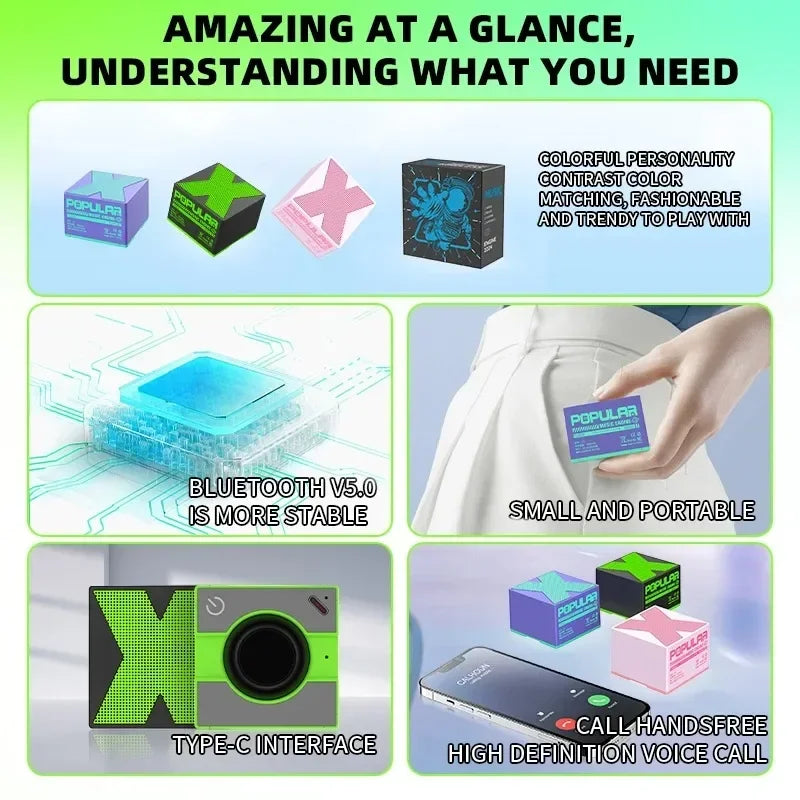 Mini Bluetooth Speaker Wireless Loudspeaker Crack LED SD Card USB Subwoofer Portable MP3 Music Sound Column for PC Mobile Phone Oasis Select