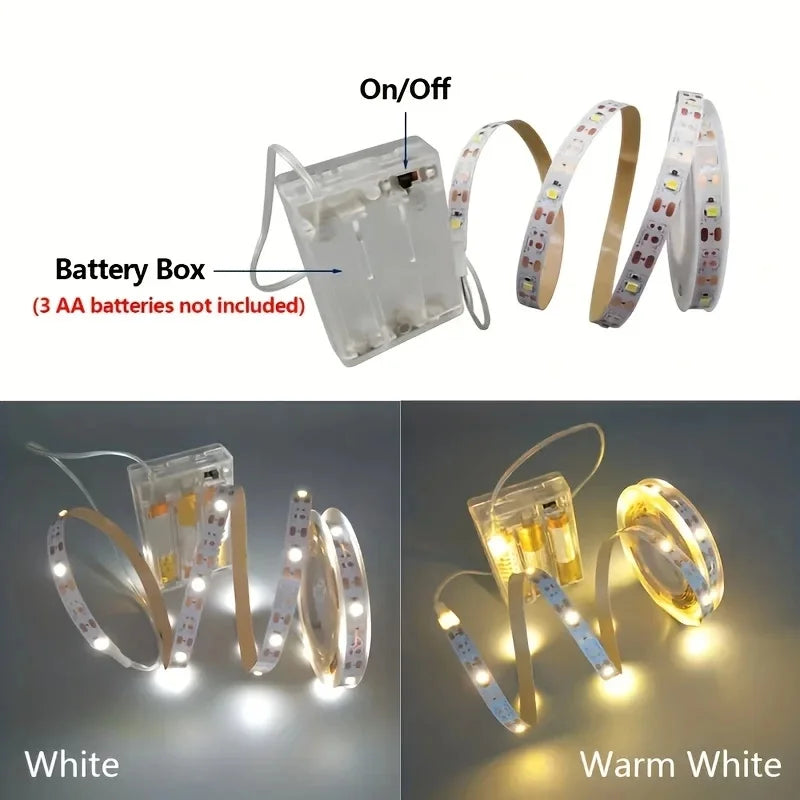 Battery Powered LED Strip Light SMD2835 1M–10M | White & Warm