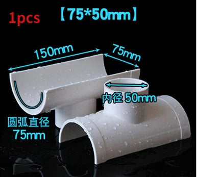 PVC Open Tee Pipe joint Repair Patch Drain Pipe Adapter Tube Connectors for Home Outdoor Industrial Plumbing Accessories Oasis Select 75x50mm 1 Other