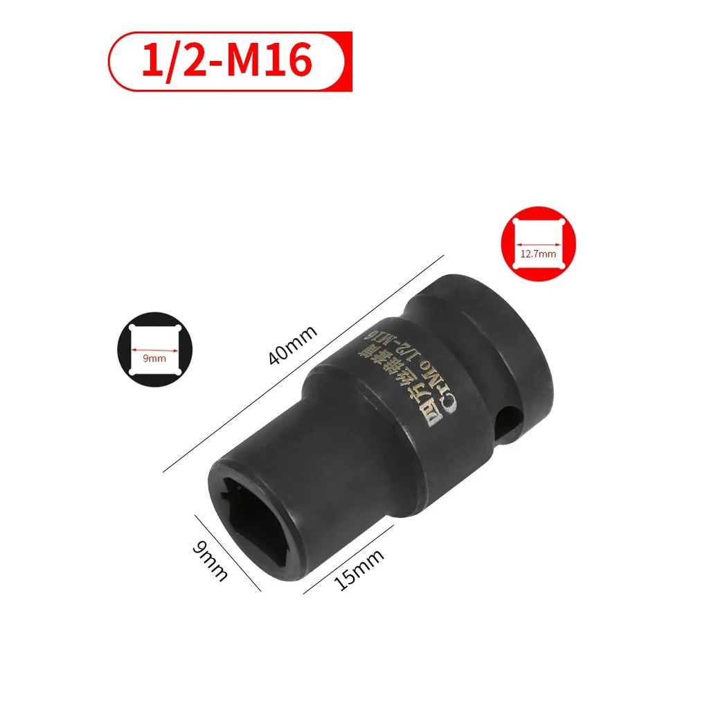 Suqare Screw Tap Socket 1/2Inch Driver Square Driver Electric Wrench Socket Square Driver Head M6-M24 Socket Oasis Select M16