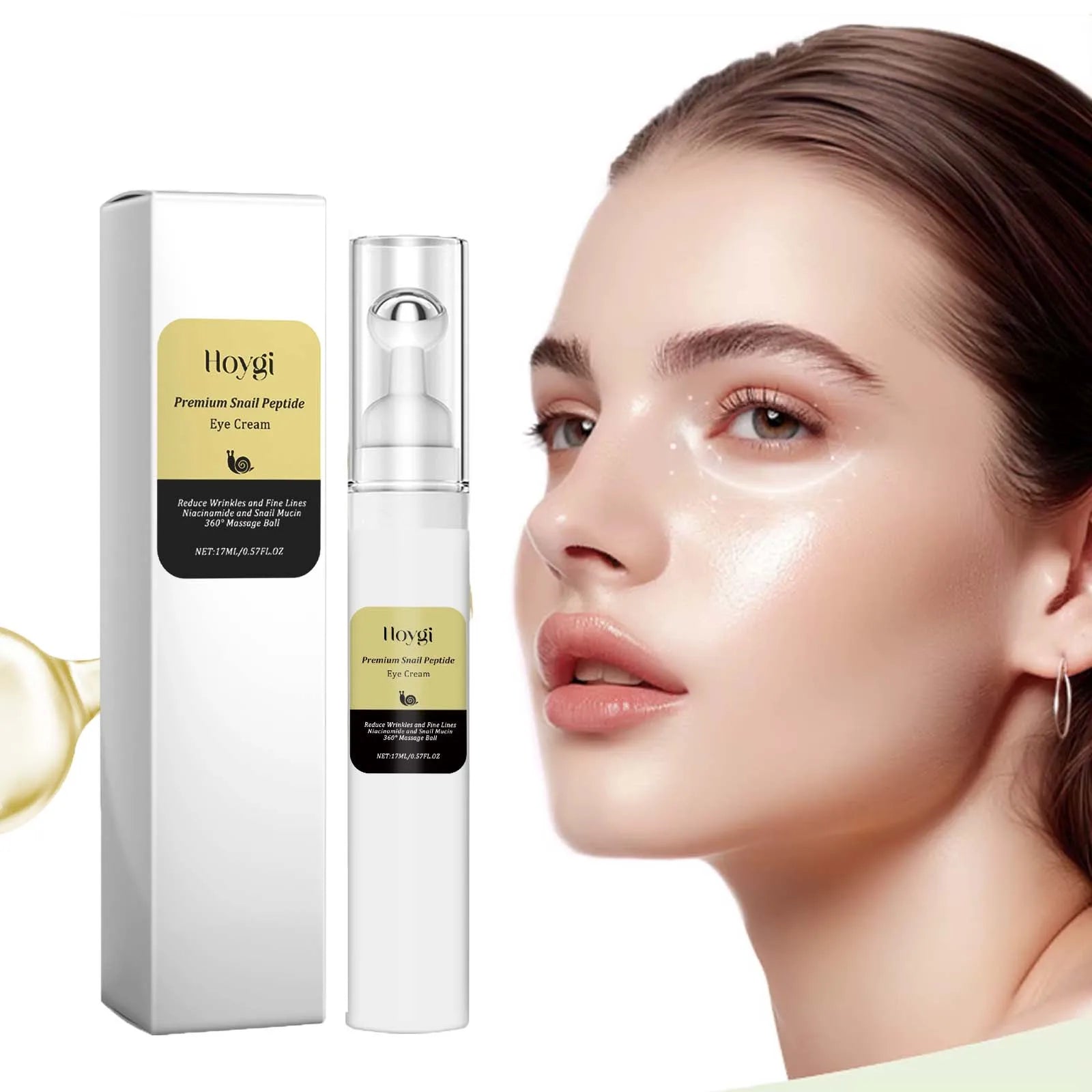 Snail Peptide Eye Cream Remove Eye Bag Anti-Puffiness Fade Dark Circle Firming Skin Roller Massage Nourishing Care Eye Cream Oasis Select