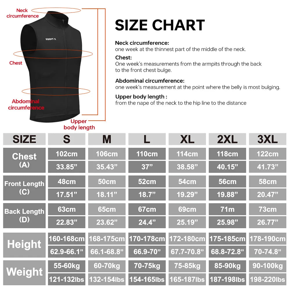 X-TIGER Cycling Jacket Windproof Warm MTB Bike Vest Sleeveless Jacket Light Cycling Jersey Bicycle Clothing Reflective Vest Oasis Select