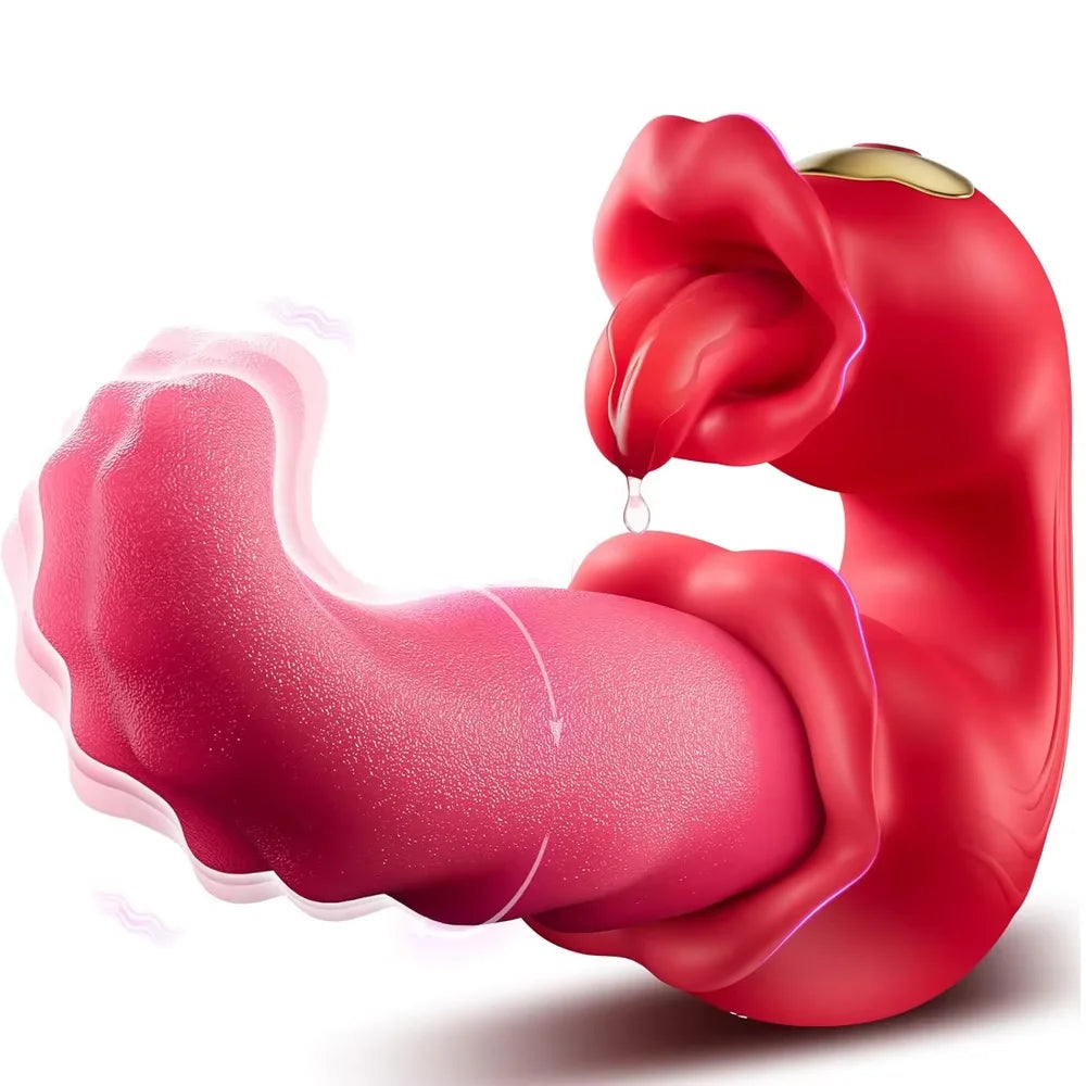 Tongue Licking Vibrator Female Powerful G-Spot Vagina Massager Dildo Thrusting Swing Clitoris Stimulator Women Sex Toy for Adult Oasis Select