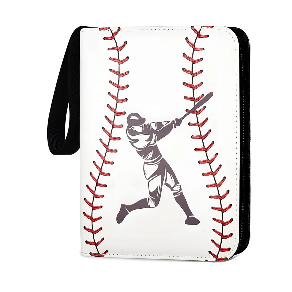 Trading Card Binder 400 Pockets 50 Pages Zipper 3 Ring Sports Album Baseball Card Storage Holder Compact Collector Case Oasis Select White