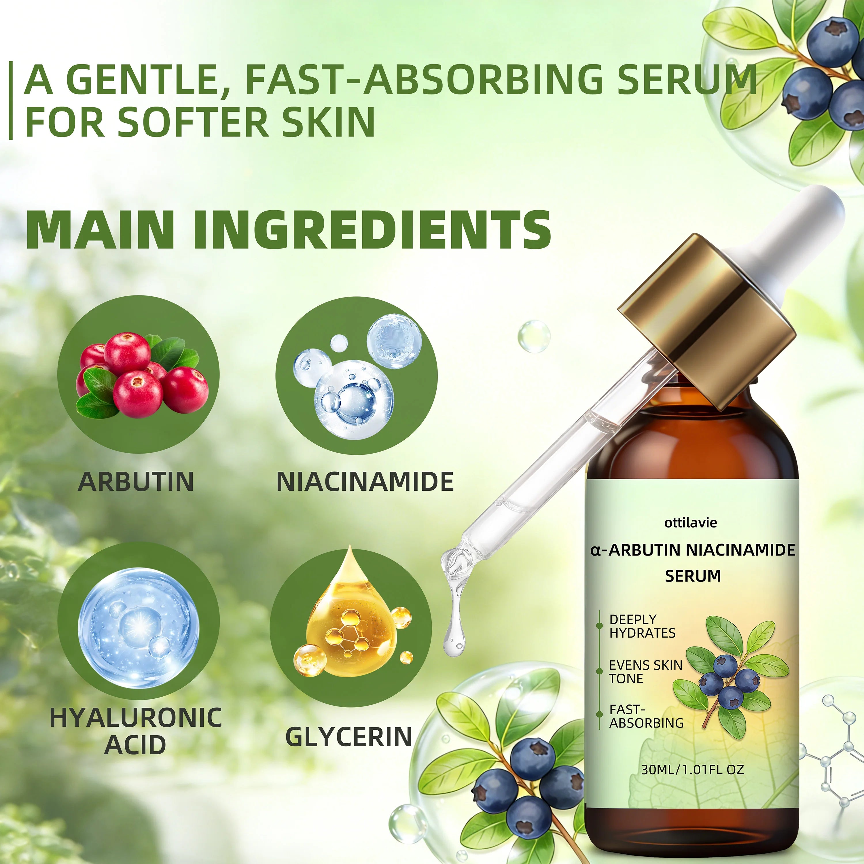 Ottilavie Alpha-Arbutin & Niacinamide Face Serum | All Skin Face Serum Oasis Select