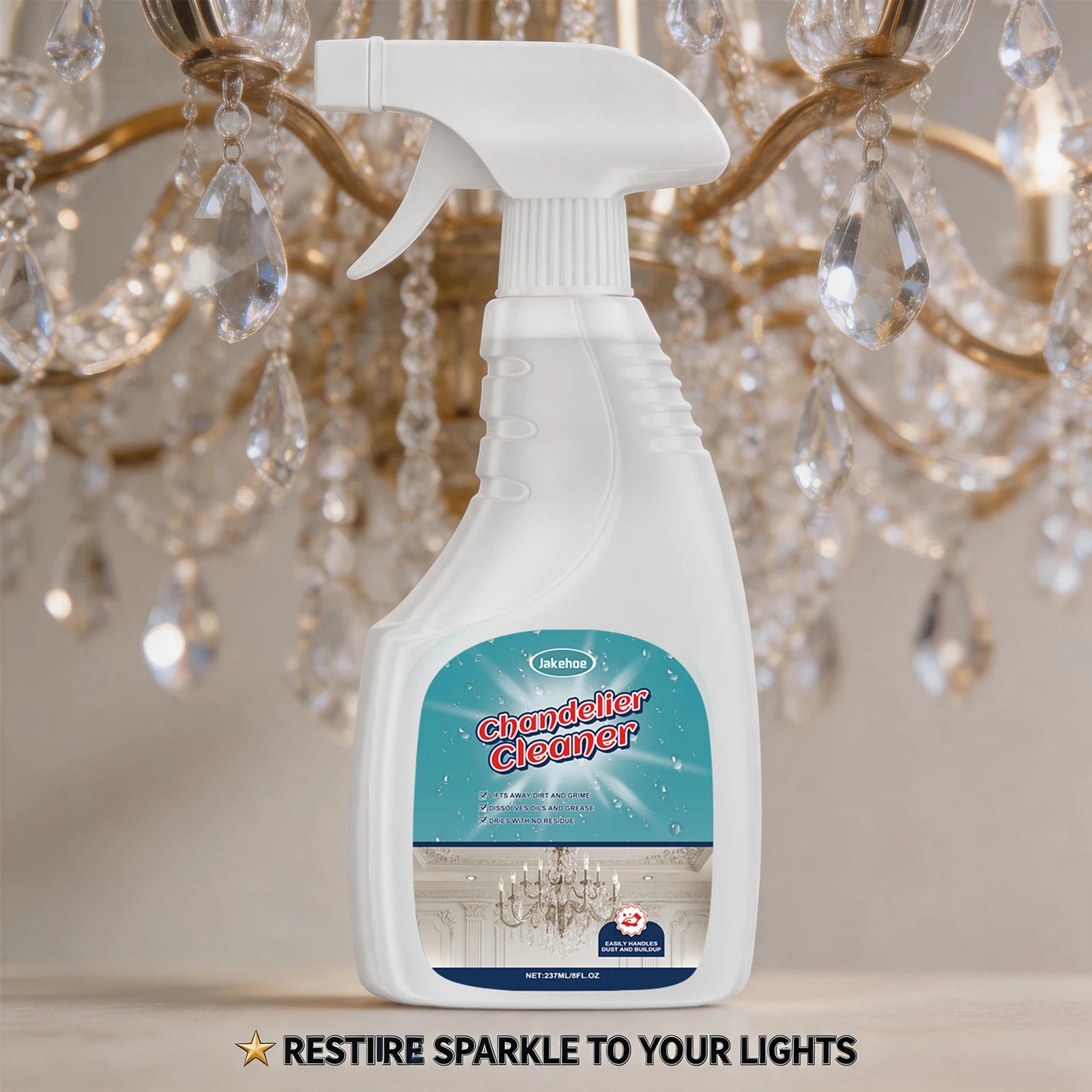 Chandelier Cleaner Spray Removes Dust and Grime Restores Sparkling Shine No Residue Cleaning Glass Dust Lamp Care Oasis Select