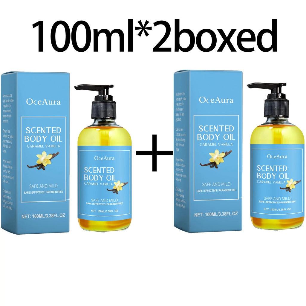 Caramel Vanilla Body Massage Oil Improve Moisturizing Relieve Stress Strengthen Nourishing Muscle Relaxing Body SPA Body Oils Oasis Select 100ml X 2boxed