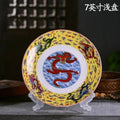Ceramic Dragon Dish Chinese Bone Porcelain Deep Flat Dish Slag Dish Oasis Select 7in flat plate