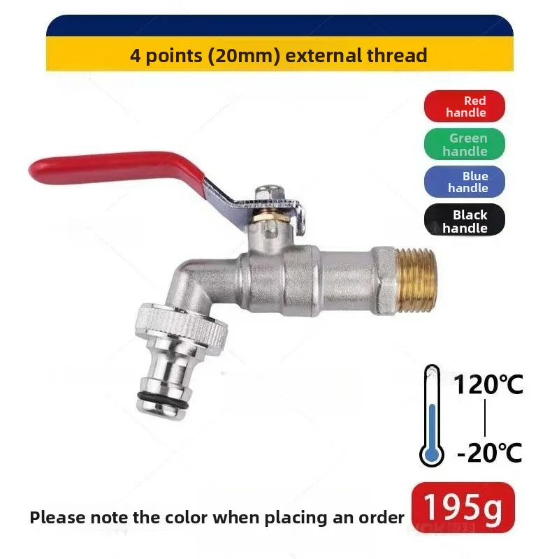1/2inch Garden Irrigation Brass Faucet IBC Tank Water Tap Single Outlet Valve Replacement Antifreeze Outdoor Balcony Accessories Oasis Select DN15 B 2