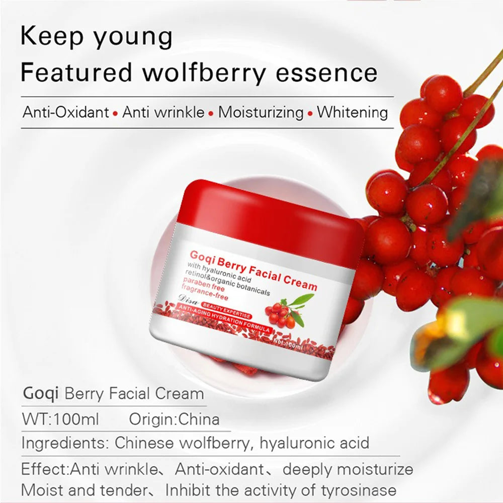 Wolfberry Goji Face Cream – Hyaluronic Acid Anti-Aging Moisturizer Anti-Aging Face Cream Oasis Select