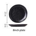 Japanese Ceramic Dinner Plate Rice Bowl Food Tray Retro Gray Tableware Porcelain Fruit Salad Sushi Serving Plate Dinnerware Oasis Select 8 Inch Plate Black