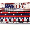 7pcs American Flag Fabric DIY Crafts Patriotic Sewing Supplies with Red, White and Blue Star-Pattern Independence Day Handicraft Oasis Select 7pcs set S