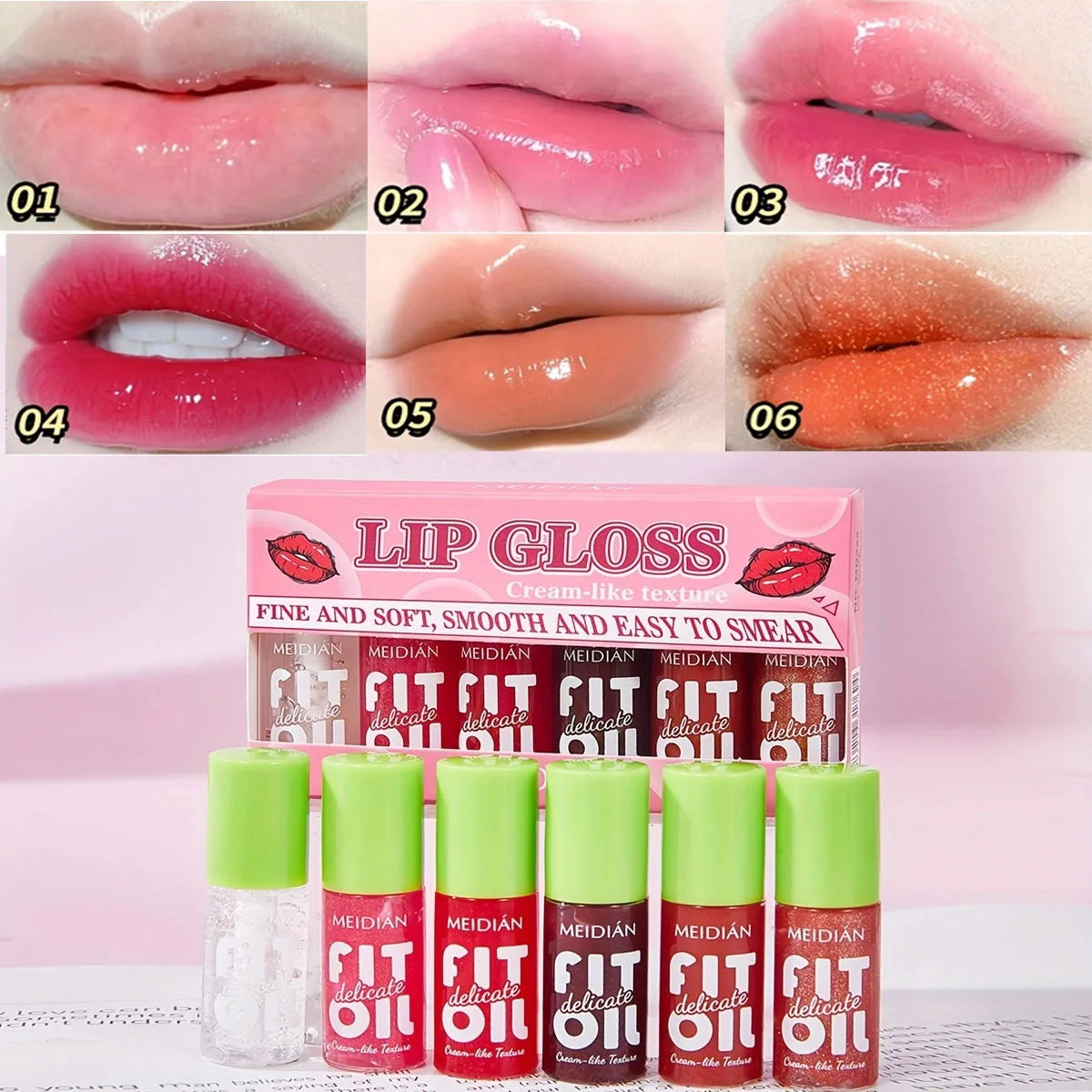 6-Pack Berry Lip Oil Set – Moisturizing, Brightening & Waterproof Lip Oil Set Oasis Select
