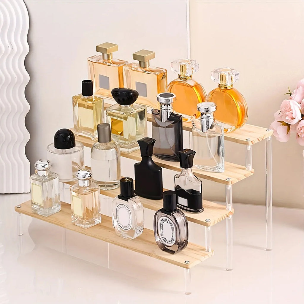 Wooden Transparent Display Rack, Perfume Storage Rack, Multi-Functional Decoration Rack, Used for Cosmetics, Nail Polish, Dolls Oasis Select