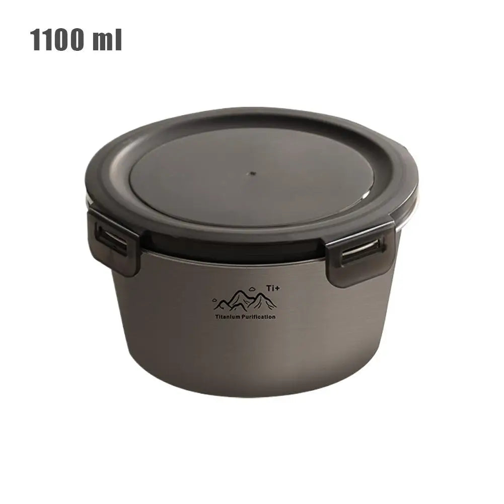 Rust Proof Titanium Ultralight Portable Food Sealing Bowl with Lid Fresh-keeping Portable Purification Dinner Box For Picnic Oasis Select 1100ml