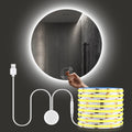 USB Power COB Tape with Tap-twice Vibration Sensor Switch Hight Brightness 320LEDs/M for Dressing Table Makeup Mirror Backlight Oasis Select WHITE 1m