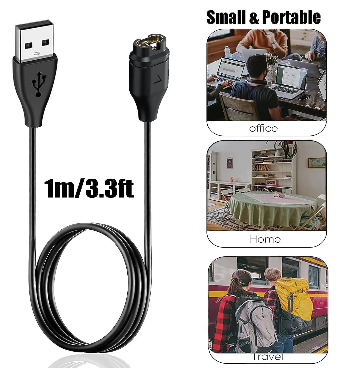 Garmin Fenix Smartwatch Replacement Charger USB-C Cable 3.3ft Smartwatch Charger Cable Oasis Select