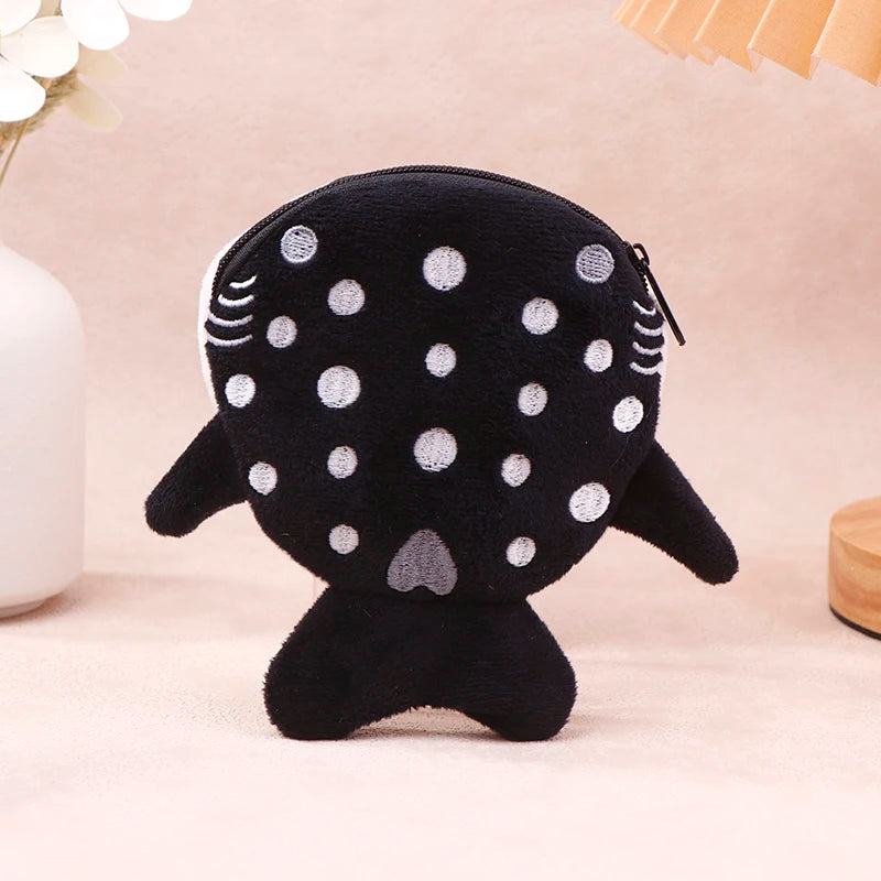 Cute Blue Shark Mini Whales Coin Purse Plush Zipper Coin Wallet Designer Women's Small Change Bag Key Earphone Pouch Oasis Select MR-04