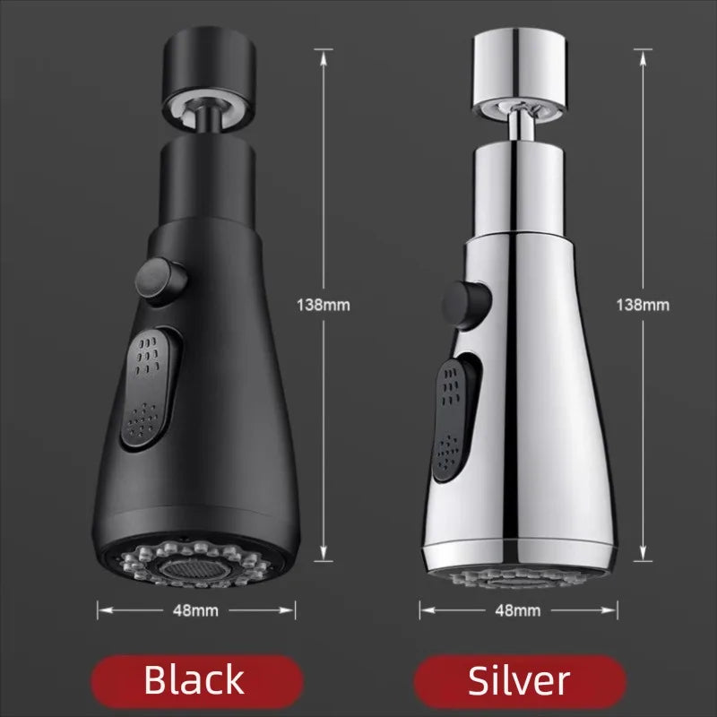 2 In 1 Kitchen Faucet Extender Universal 720° Rotate Pull Out Kitchen Tap Multi-mode Strong Flushing Booster Kitchen Accessories Oasis Select