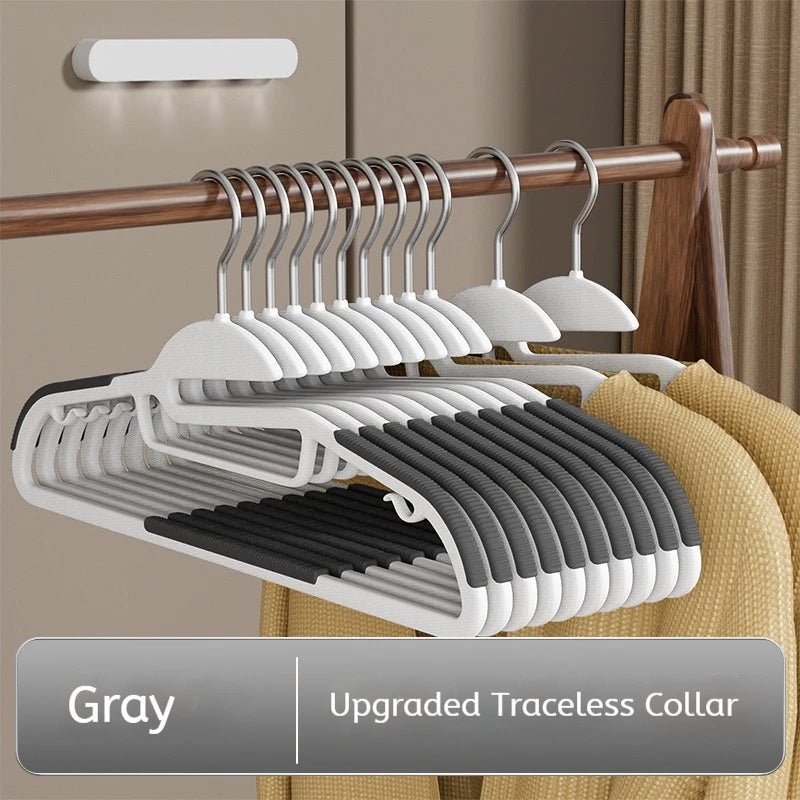 10Pcs Black/Orange/Grey Multifunctional Wet and Dry Household Hanger Suitable for Hanging Clothes Bedroom Wardrobe Anti-Slip Oasis Select New Grey 10pcs