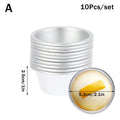 10pcs Aluminum Alloy Mini round Cupcake Mold Set Puto Cake Egg Tart Kitchen Baking Oven Pan Pastry Dessert Cooking Utensils Oasis Select A