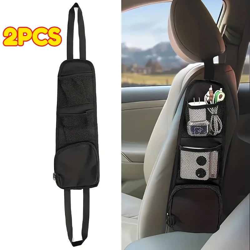 2pcs Car Seat Back Hanging Bag Oxford Cloth Waterproof Thermal Pressure Resistant Handle Side Storage Bag Vehicle Compression Oasis Select