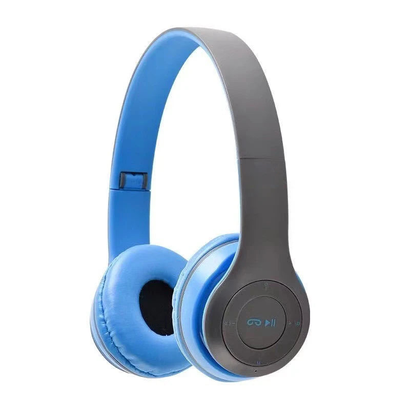 P47 Wireless bluetooth headphone With Mic Headsets Stereo Sound Earphones Sports Gaming Headphones Supports PC Smartphone Oasis Select Blue