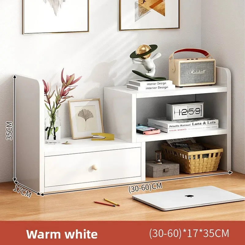 Desktop bookshelf storage shelf office storage shelf simple desk multi-layer telescopic shelf home desk small bookcase Oasis Select