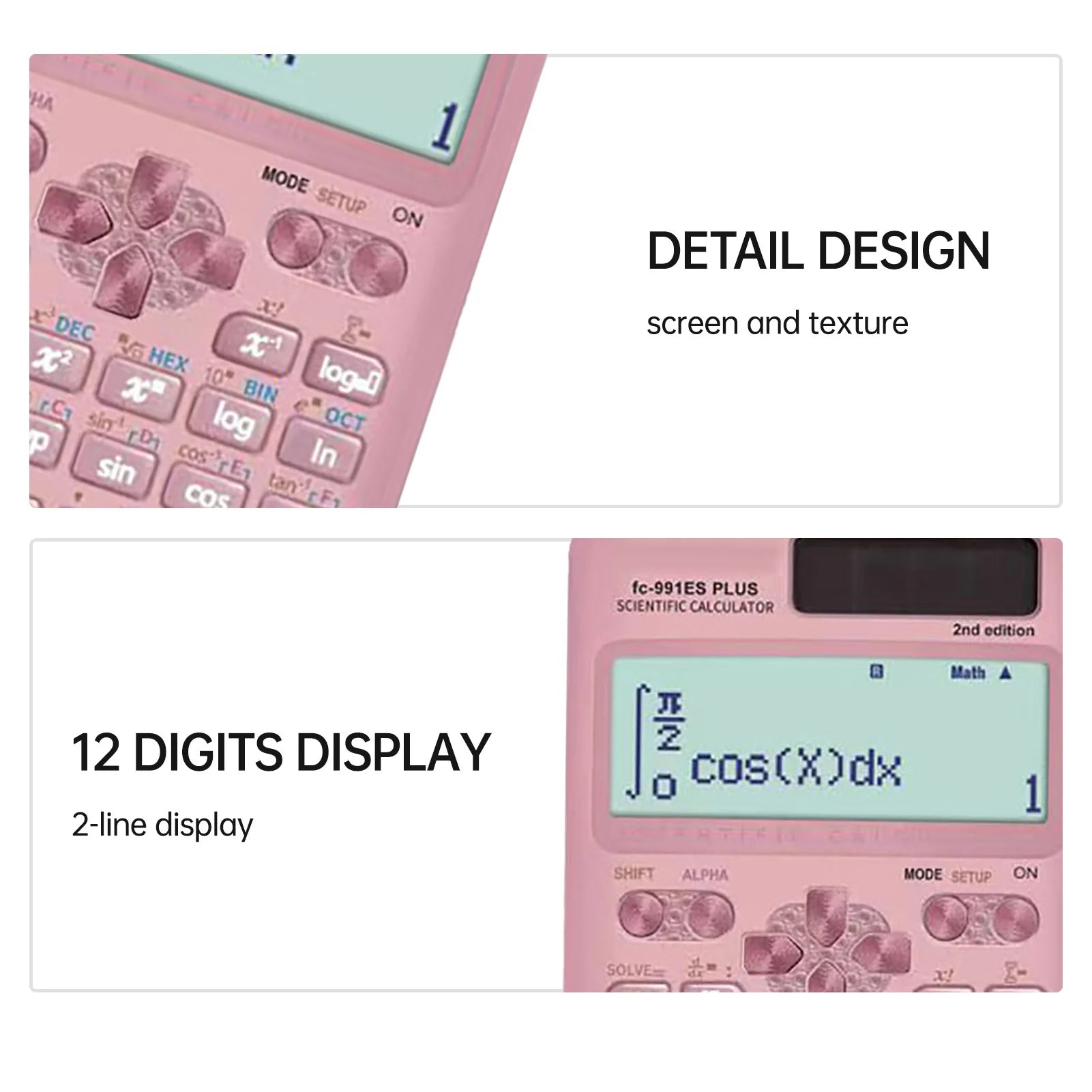 Scientific Calculators Math Calculator with 417 Function 10+2 Digits Display Dual Power Supply Ideal for Teachers College Oasis Select