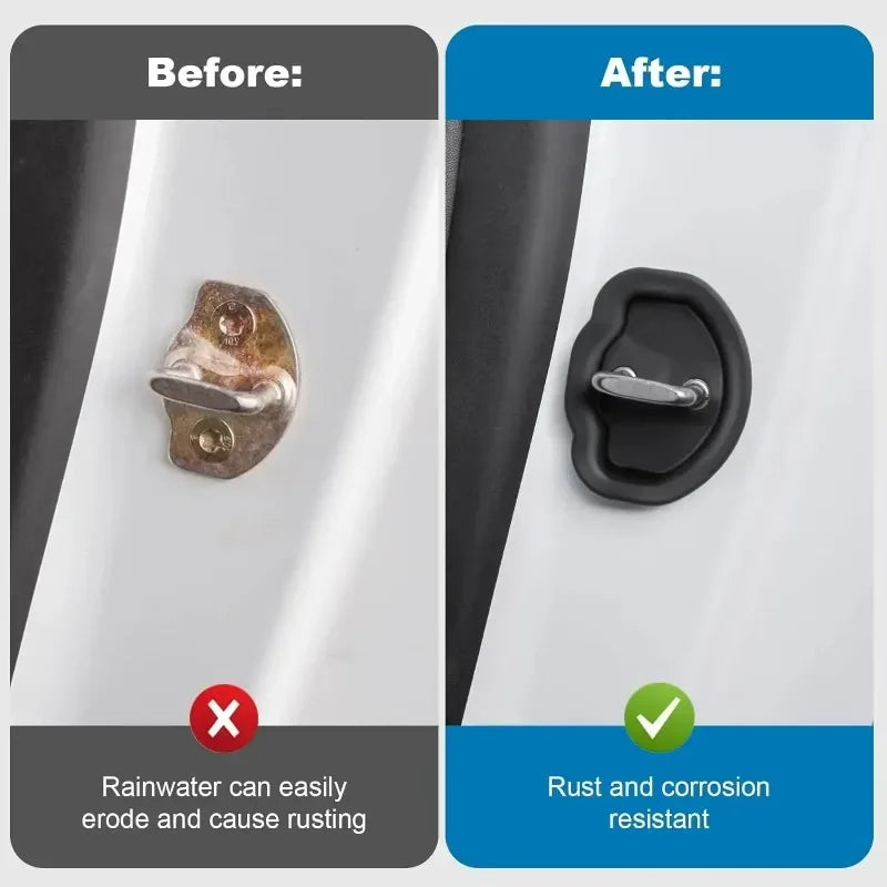 Car Door Shock Absorber for Tesla Model Y Model 3 Car Door Lock Protector Silicone Silent Car Door Lock Latches Cover Accessries Oasis Select