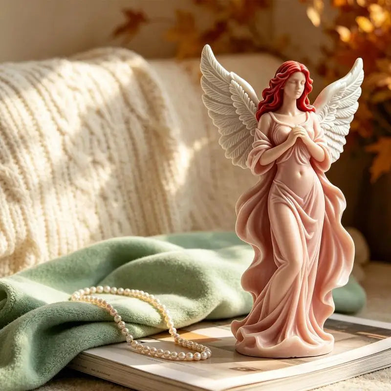 Wings Goddess Scented Silicone Candle Mould DIY Prayer Angel Sculpture Gypsum Resin Mold Women Candle Making Supplies Home Decor Oasis Select