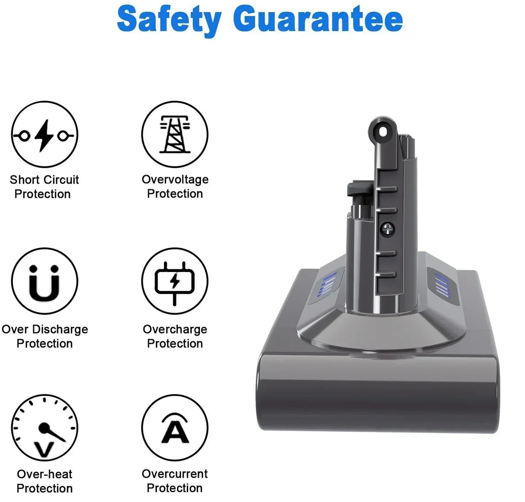 8000mAh for Dyson V6 V7 V8 V10 Rechargeable Bateria SV10 SV11 SV12 SV09 Vacuum Cleaner Battery DC58 Battery for Sony Battery Cel Oasis Select