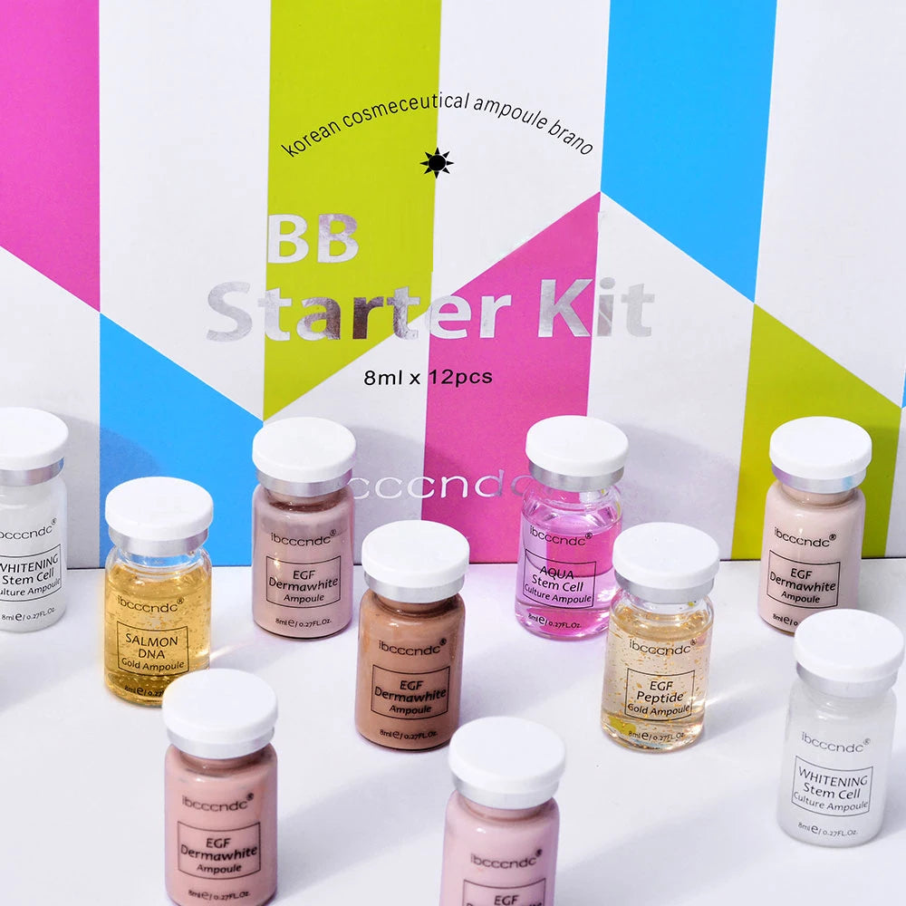 BB Cream Kit Face White Brightening Foundation Concealer Gold Serum Skin Repair Treatment Anti Aging Ampoule 12Pcs 8ml Oasis Select